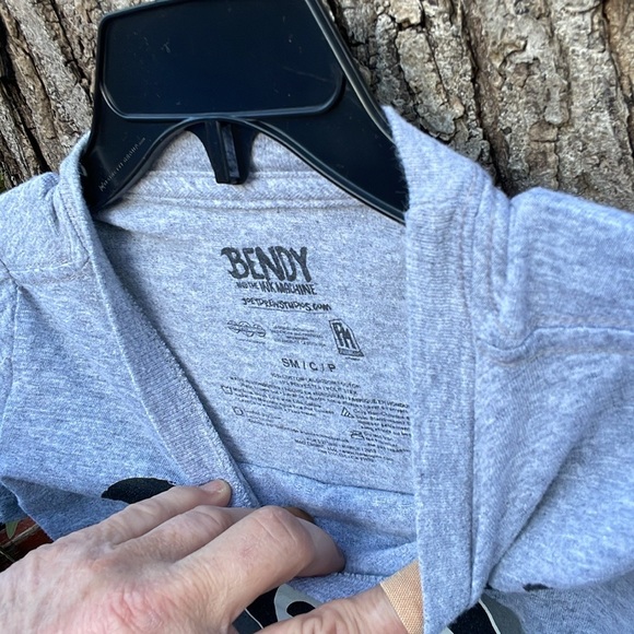 Bendy And The Ink Machine gray Short Sleeves Tee Boys S Small Gaming Shirt - Picture 5 of 9